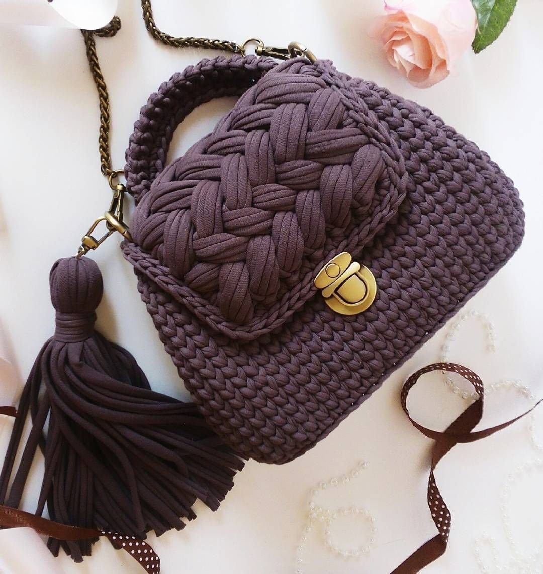 Стильные вязаные сумки