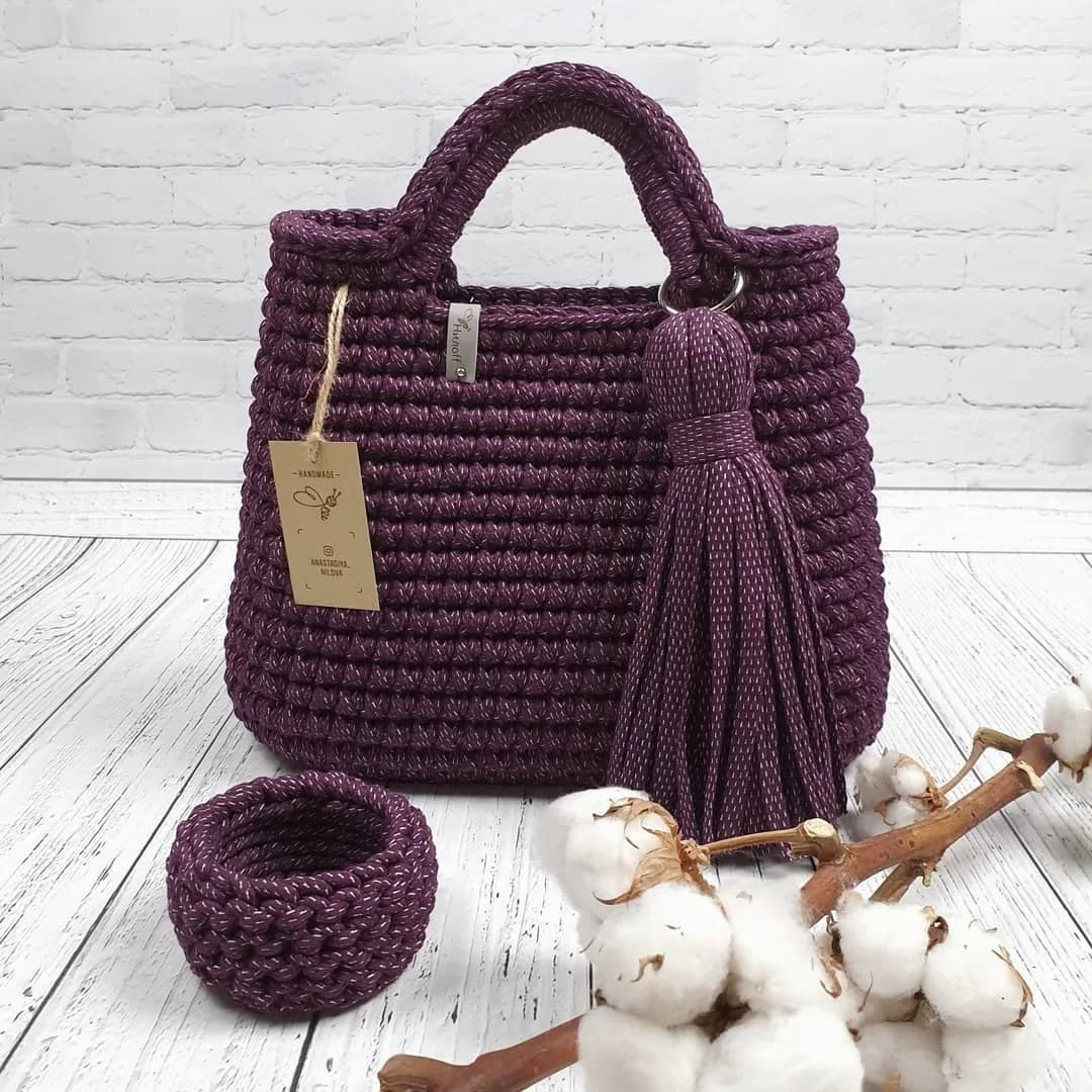 Сумка тоут вязаная