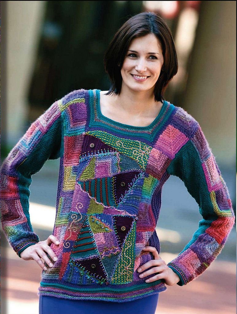 Жакет из бабушкиных квадратов