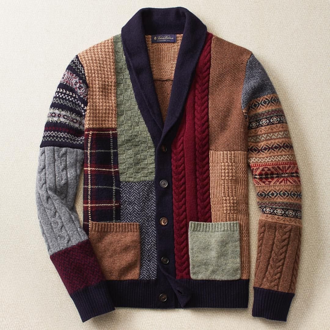 Вязаный пэчворк в одежде