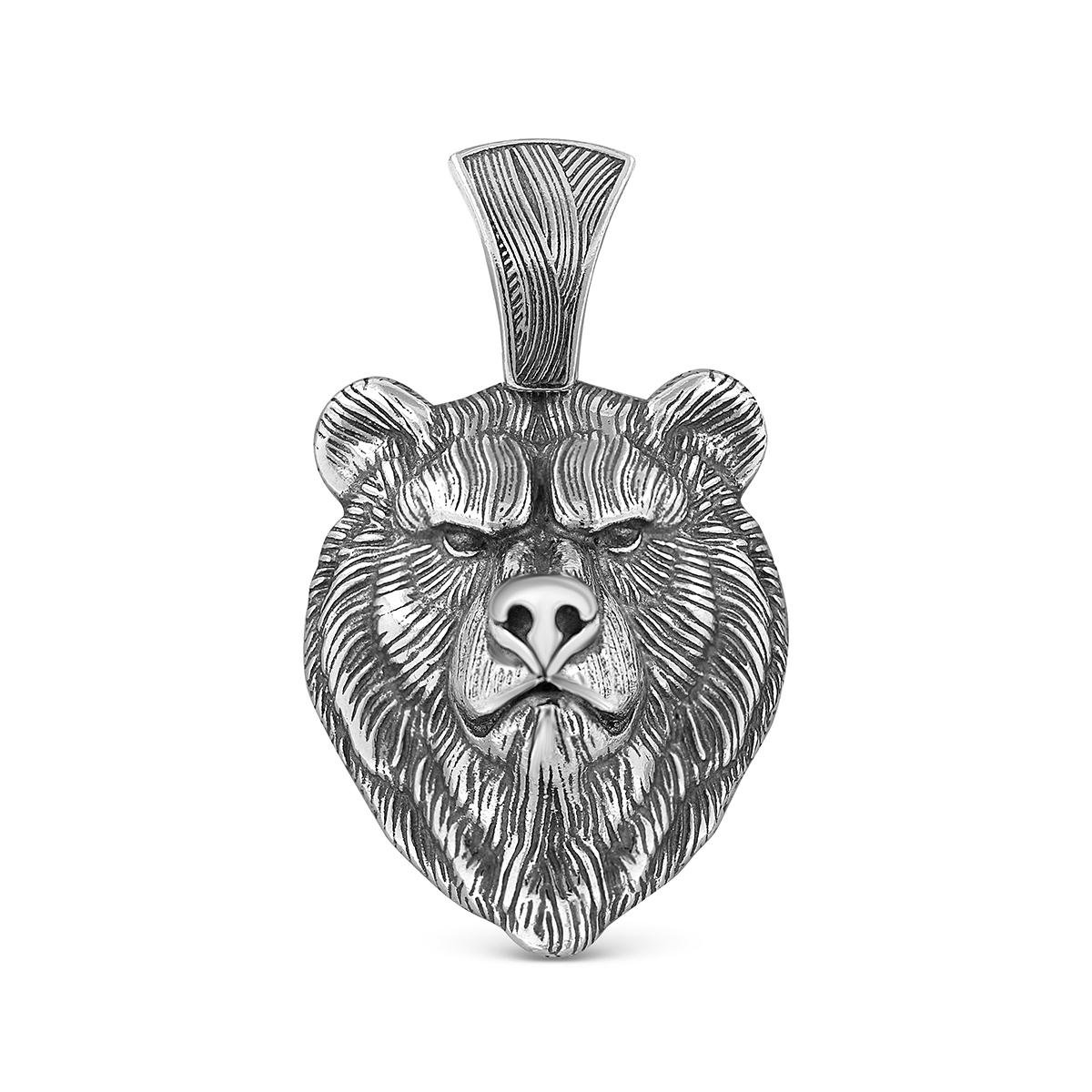 Серебряная подвеска медведь