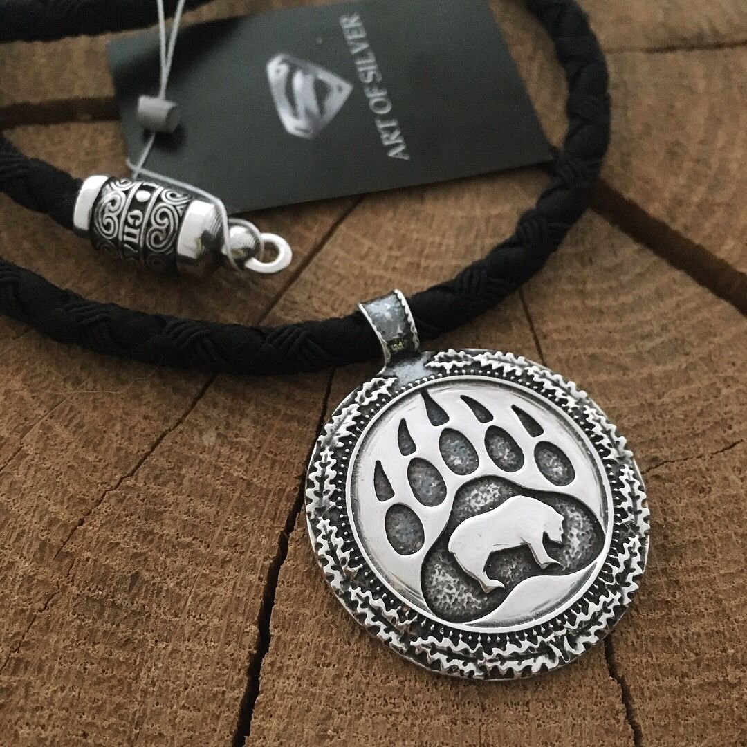 Подвеска медведь, родий, а717