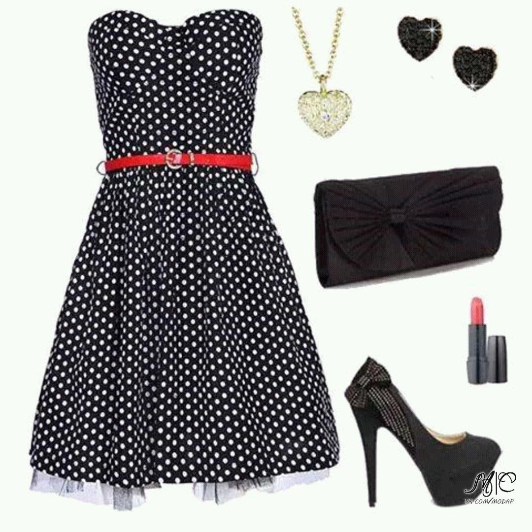 Украшения к платью в горошек