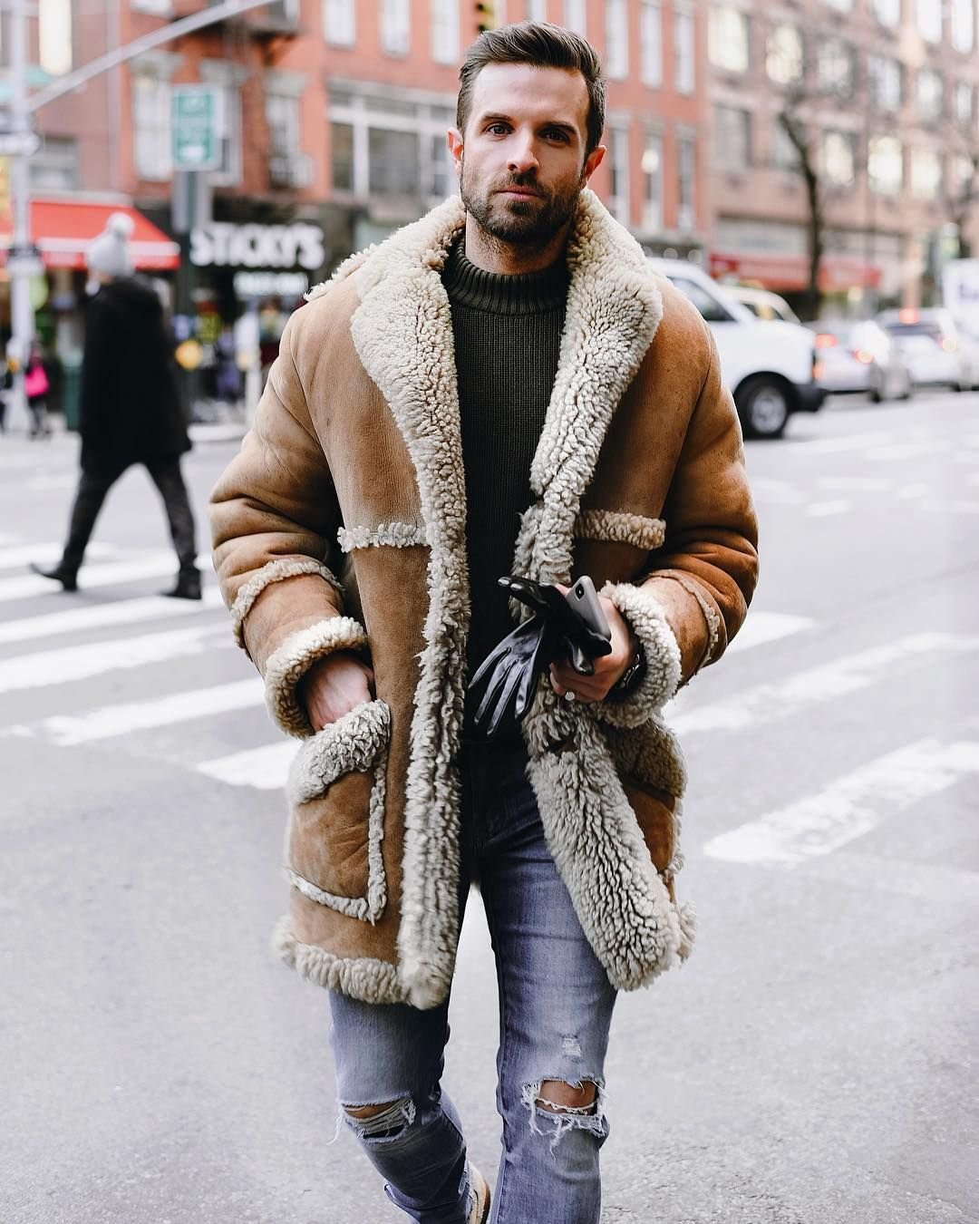 Мужские Луки с дубленкой