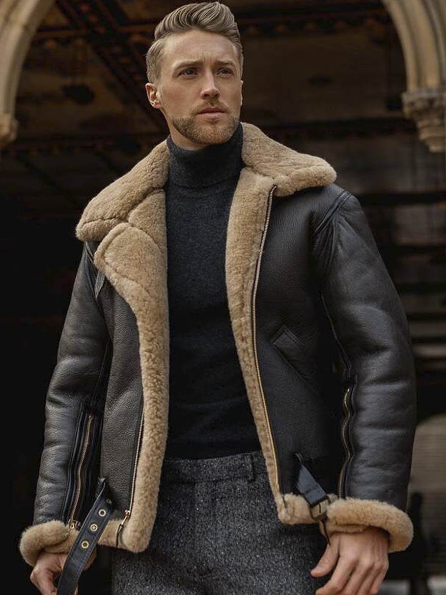 Мужской лук с дубленкой