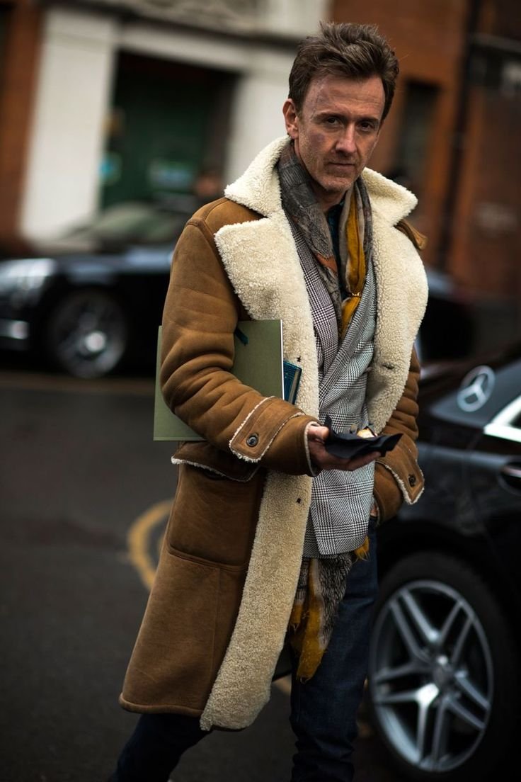 Мужские образы с дубленкой