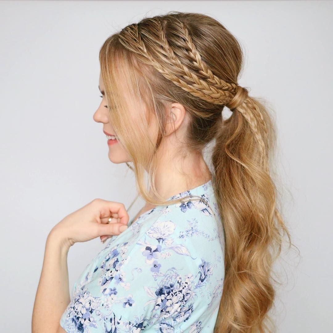 Высокий хвост с косичками