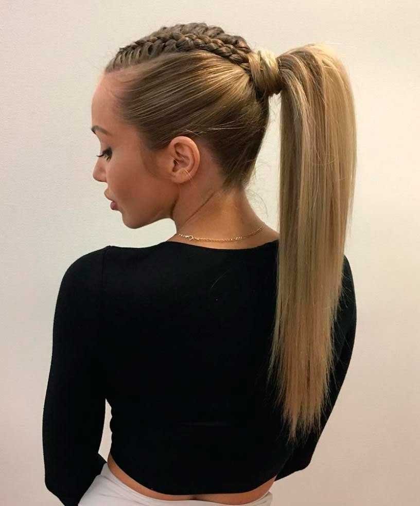 Прическа хвост с косичкой
