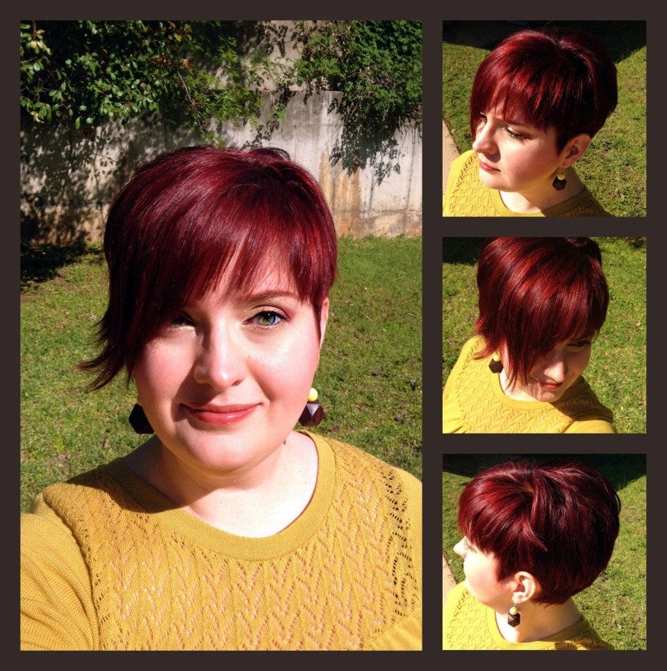 Короткие рыжие стрижки для женщин на полное лицо