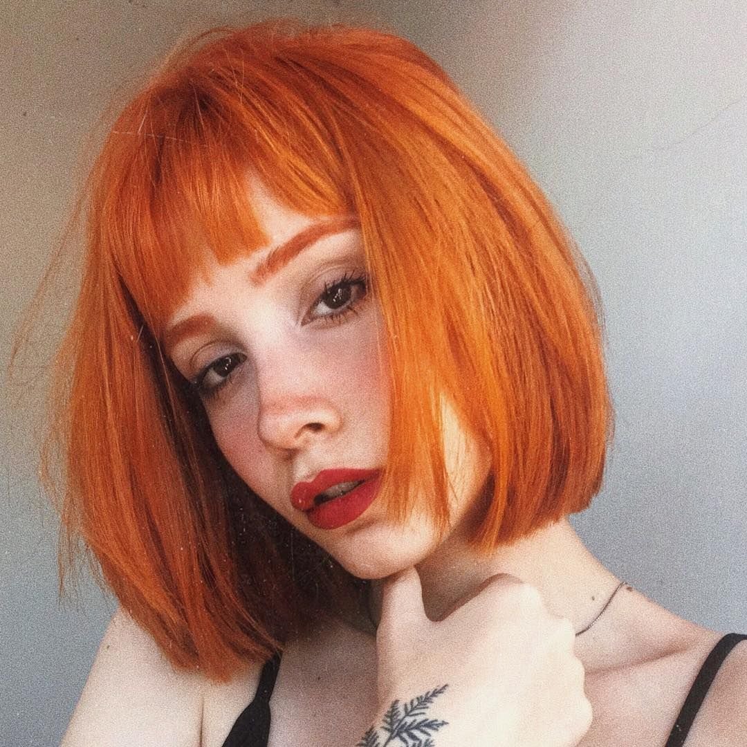 Ярко рыжее каре