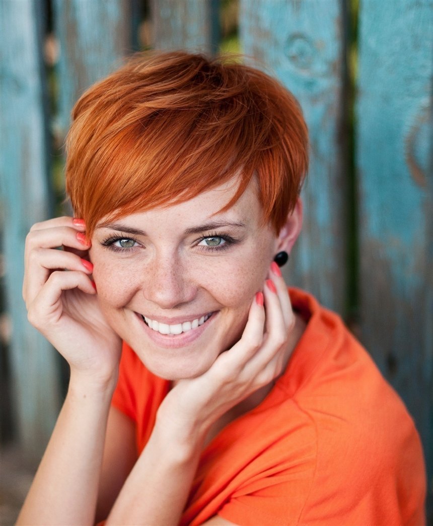 Короткие рыжие стрижки для женщин