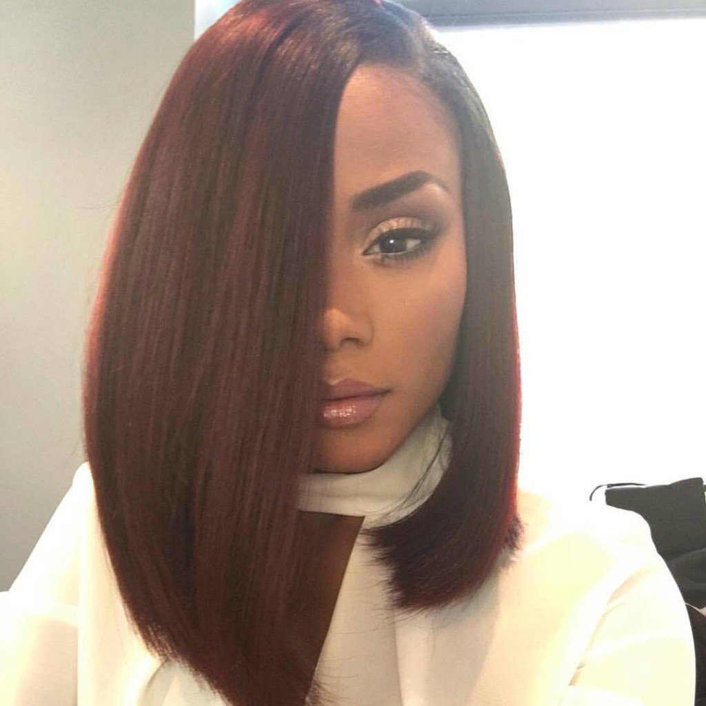 Стрижка удлиненное Боб каре цвет рыжий