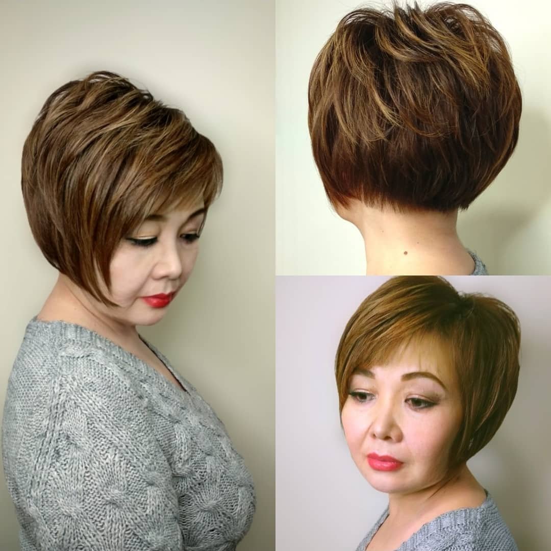 Удлиненное каре на полное лицо