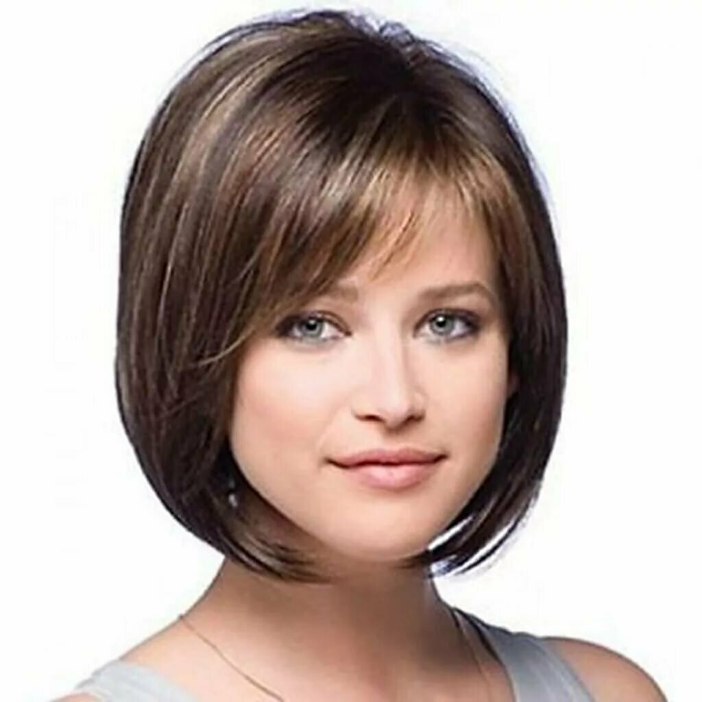 Удлиненное каре на полное лицо