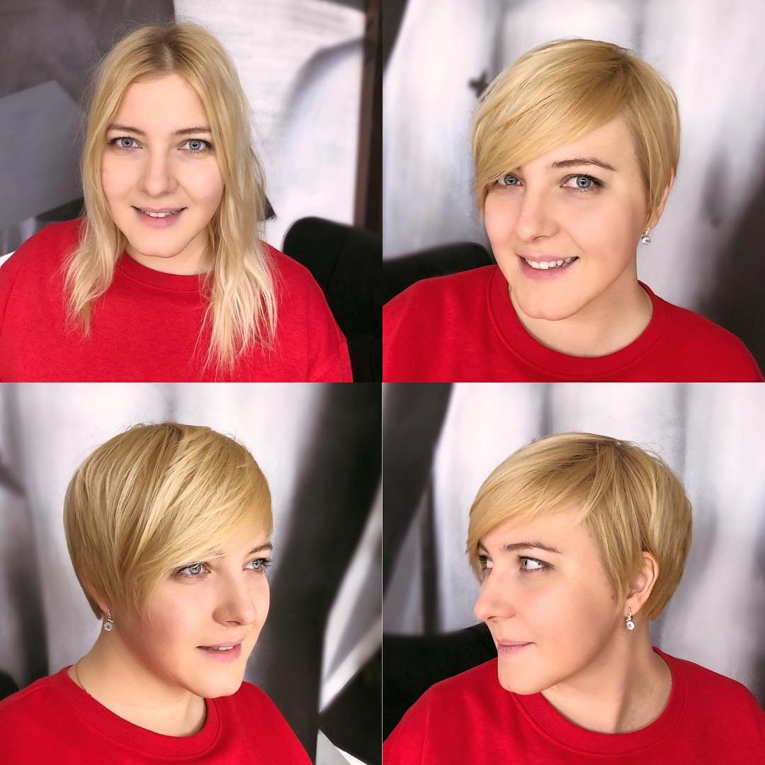 Боб каре на полное лицо ассиметричное