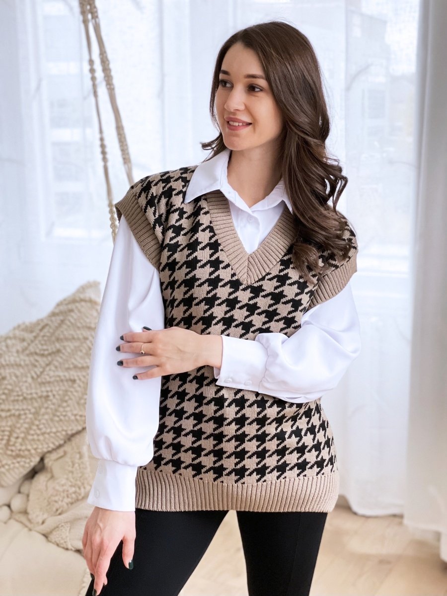 Вязаные жилеты 2020 оверсайз