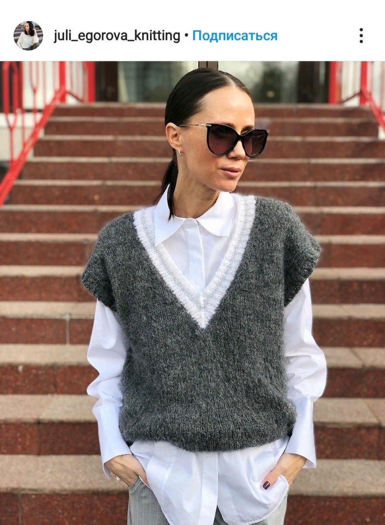 Вязаные жилетки для подростков
