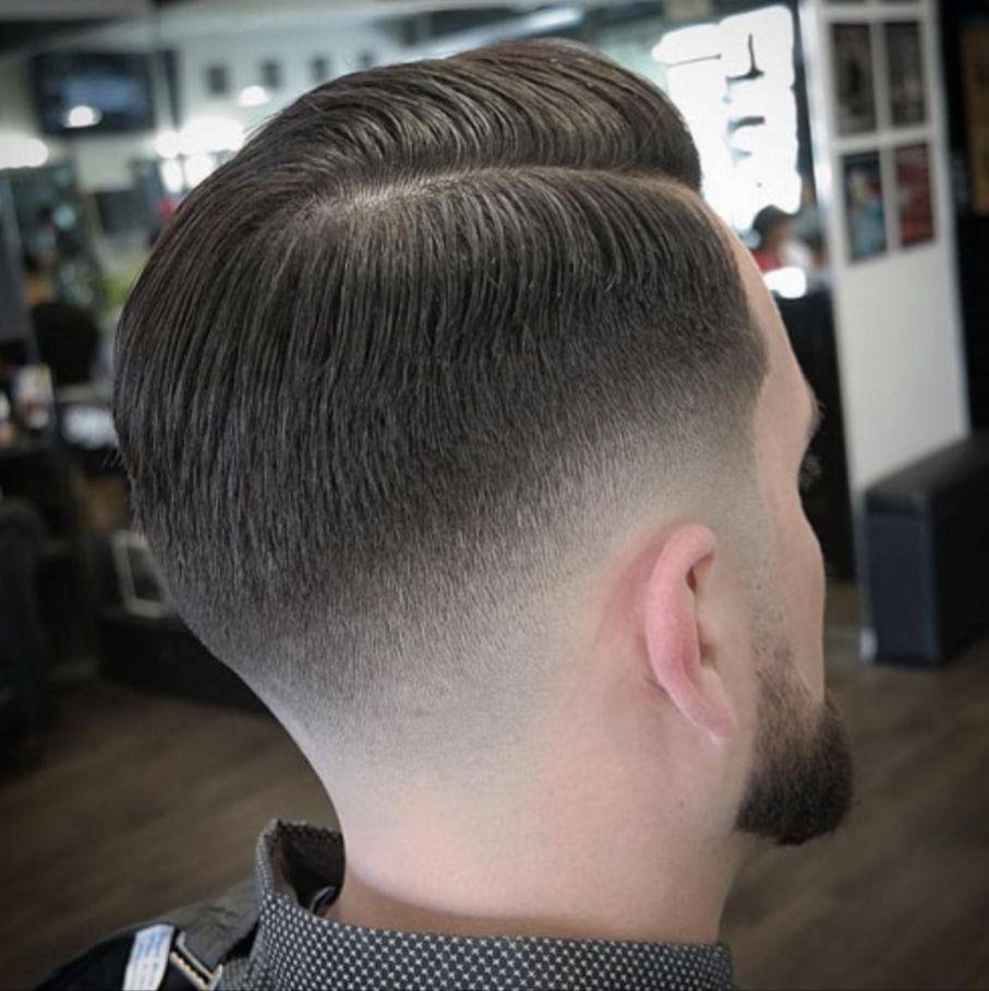 Окантовка мужской стрижки сзади квадратная