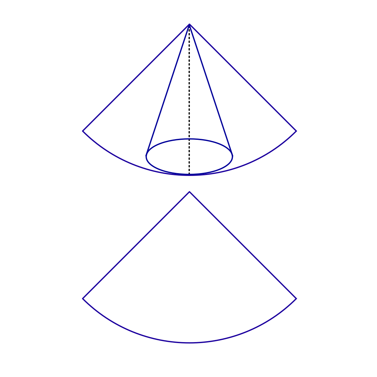 Конус карандашом