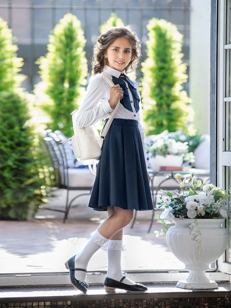 Синяя Школьная форма юбки