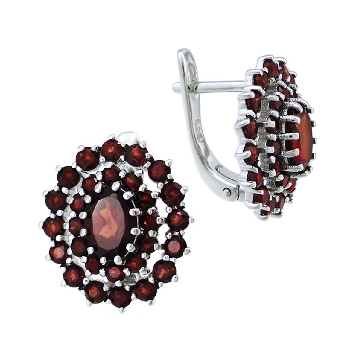 Ювелирочка чешский гранат серьги