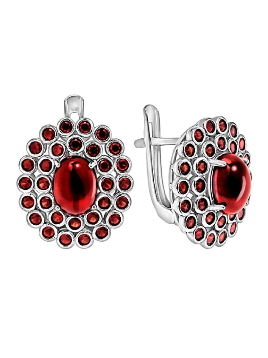 Гранатовый комплект серебро Вега