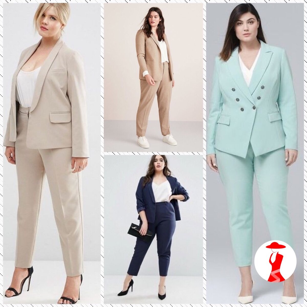 Модные брючные костюмы для полных женщин