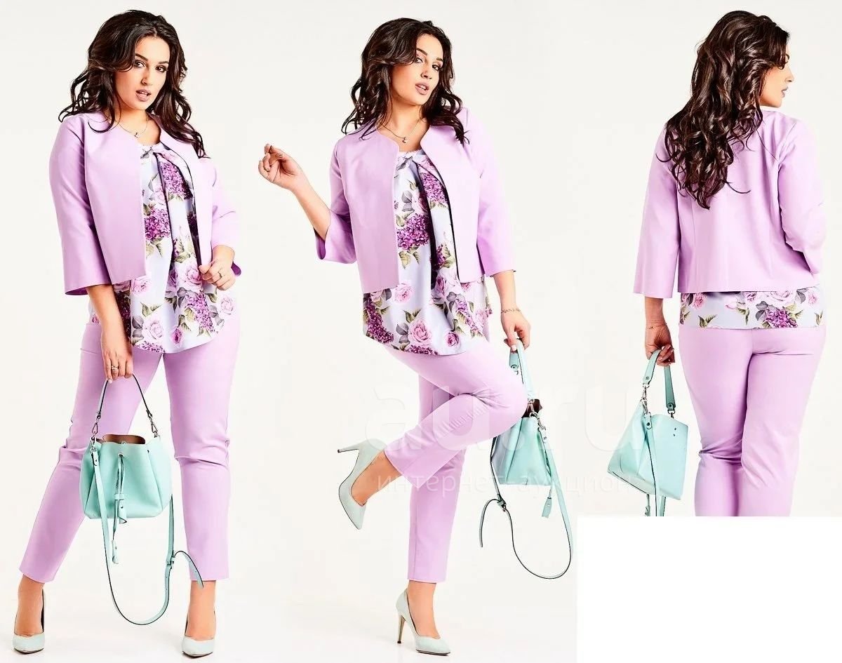 Брючный костюм плюс сайз 2021