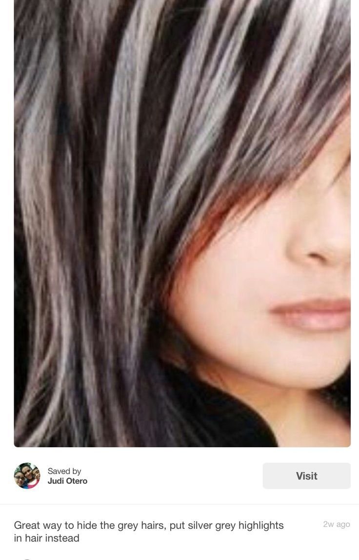 Мелирование на темные волосы с проседью