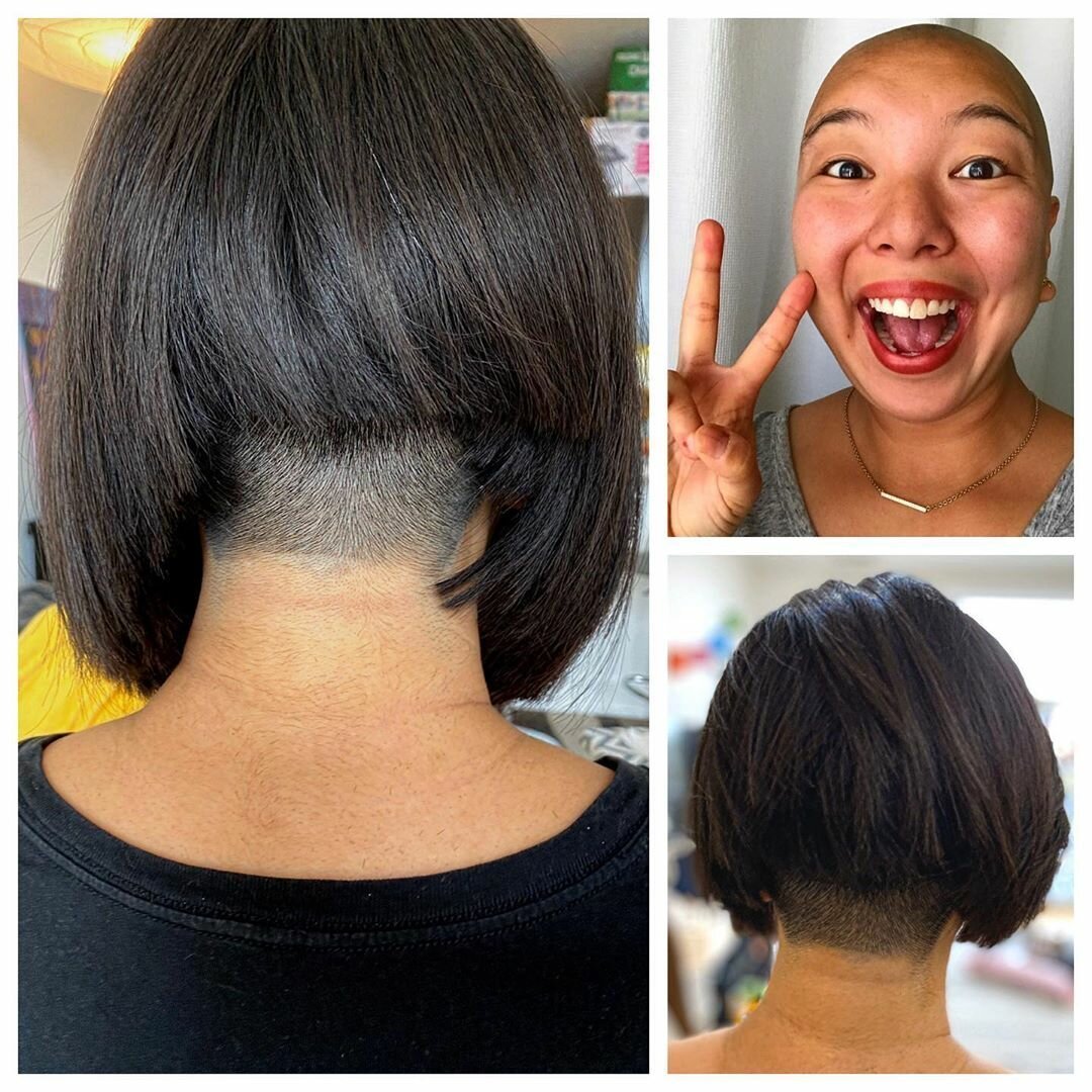 Цветные кончики на коротких волосах