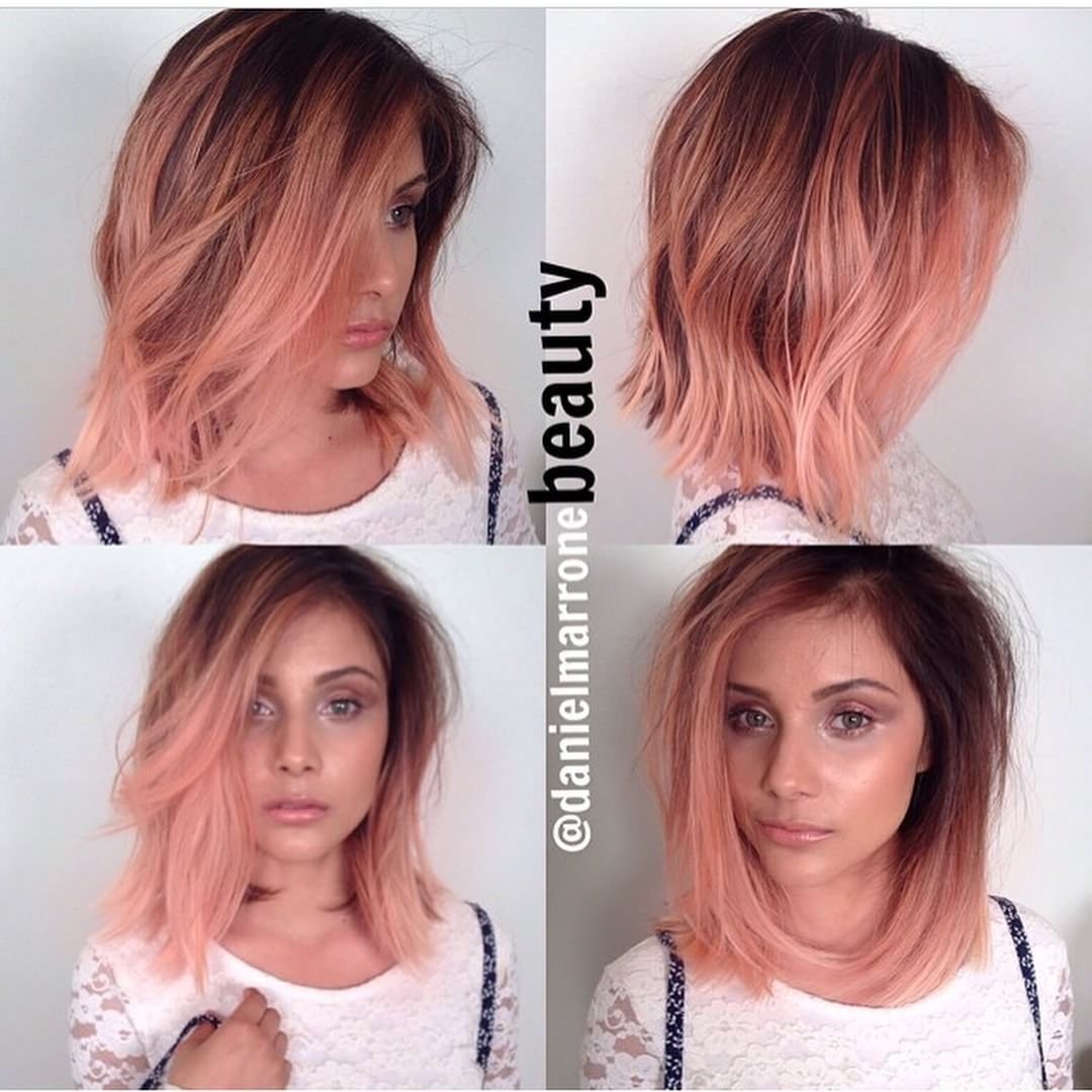 Розовые волосы на концах