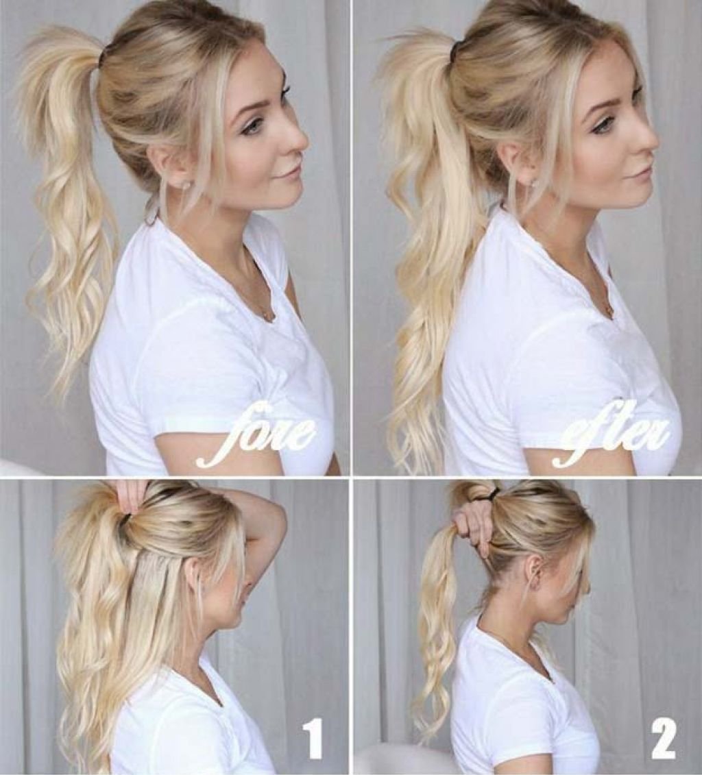 Прическа низкий хвост с локонами