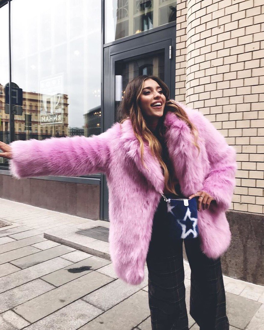 Vintage Pink Rabbit fur Jacket