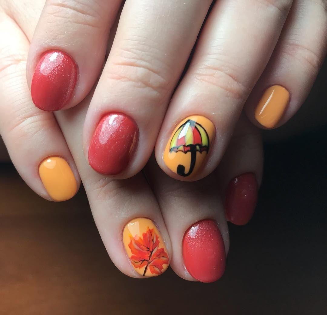Яркий осенний маникюр