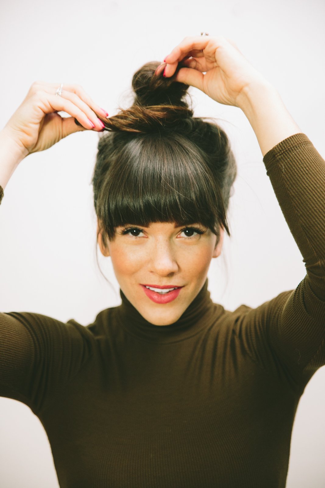 Широкая челка от макушки