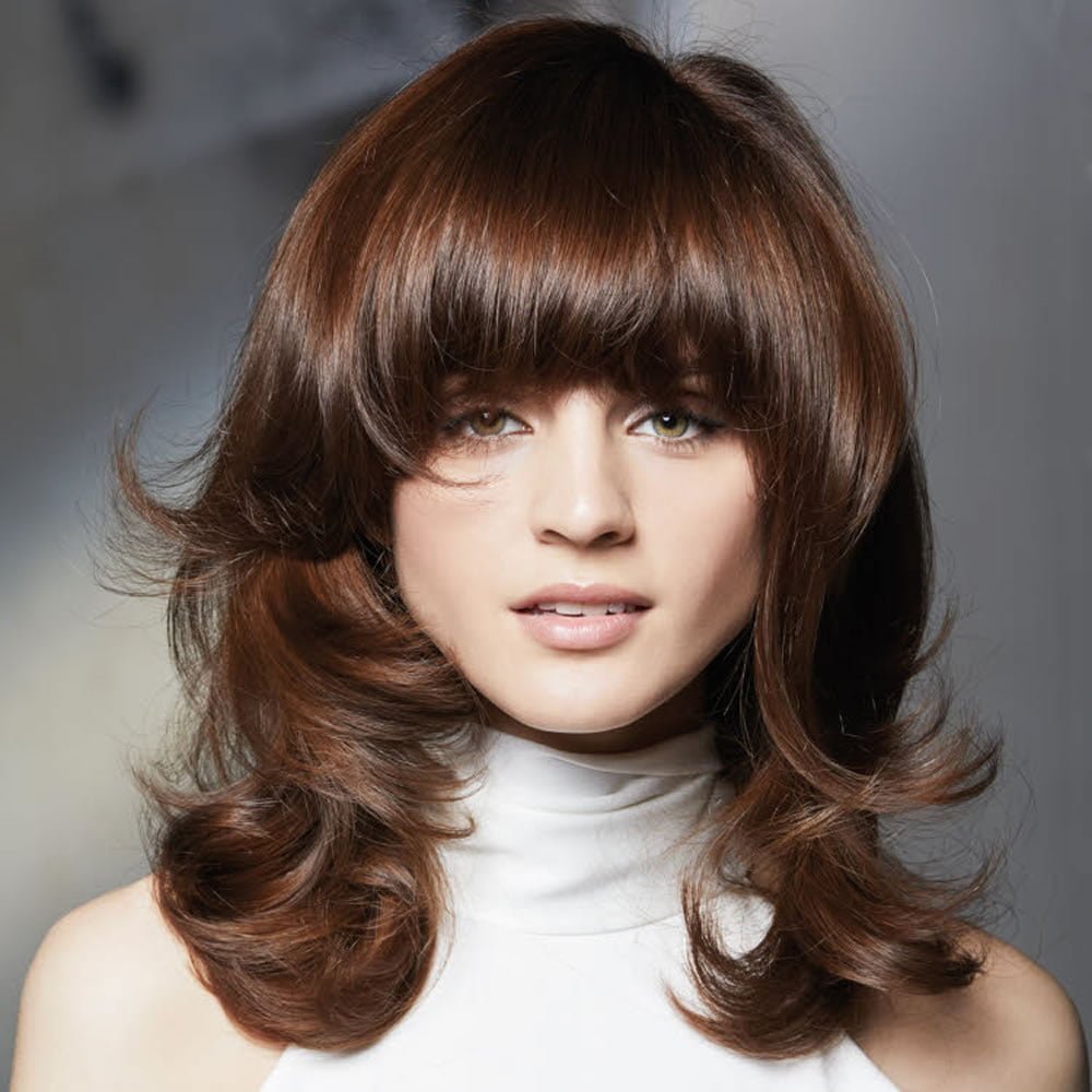 Густая прямая челка от макушки