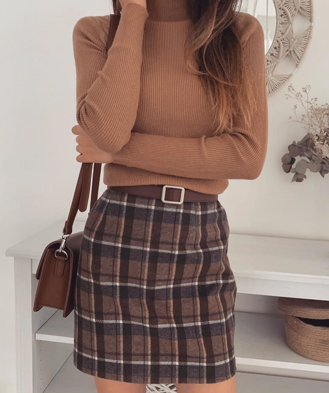 Юбка в клетку черно белая