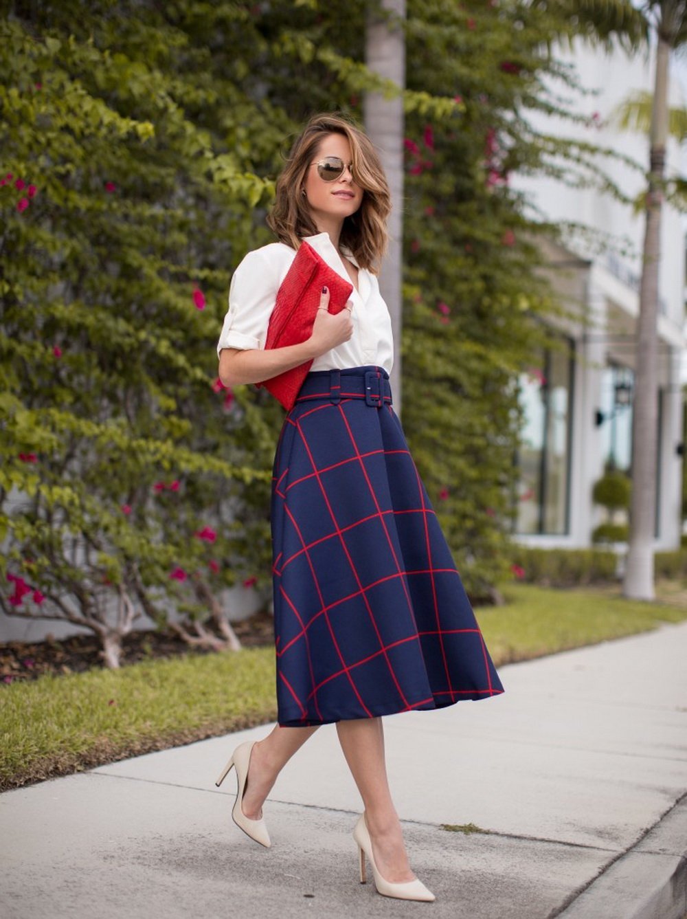 Юбка в клетку с запахом