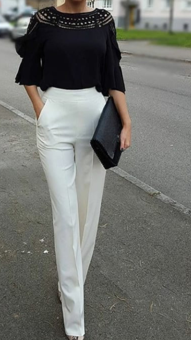 Белые широкие джинсы