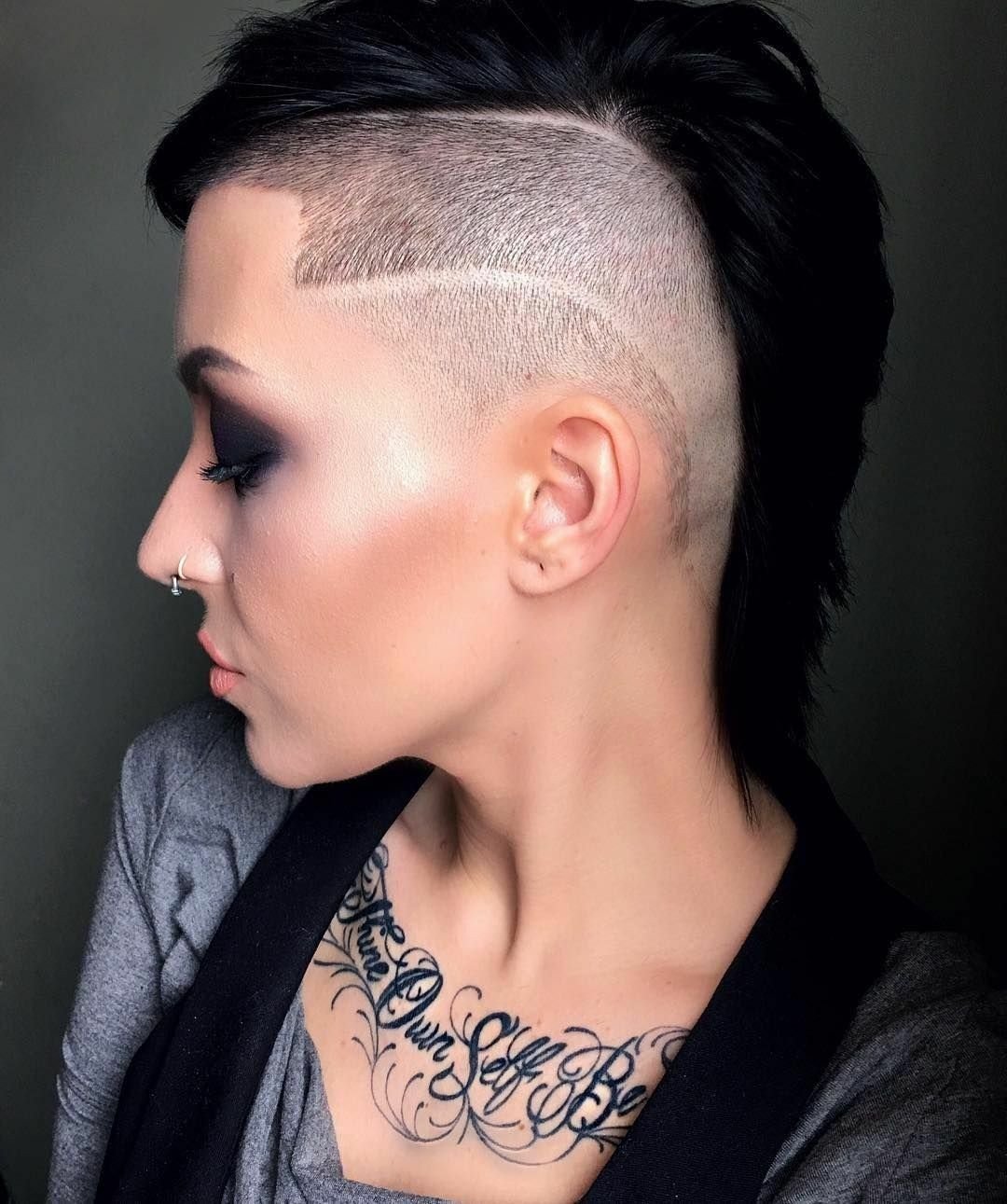 Женская стрижка выбритый лоб