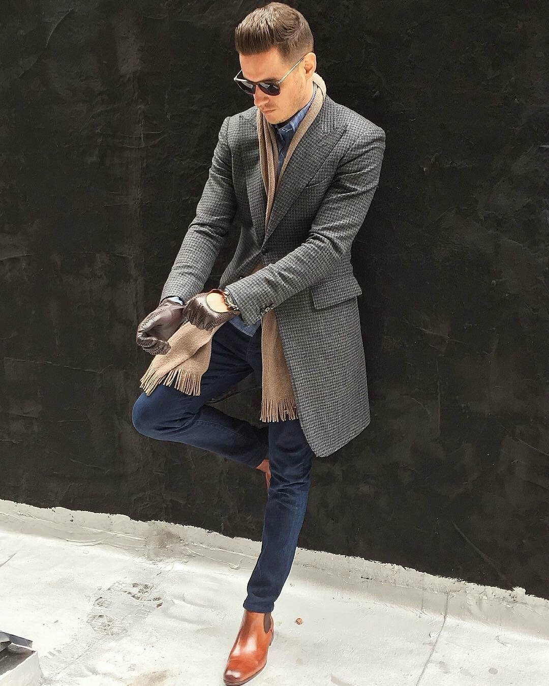 Мужской тренч стрит стайл