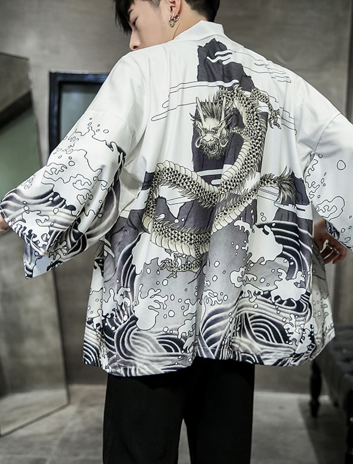 Кимоно кардиган мужской Харадзюку