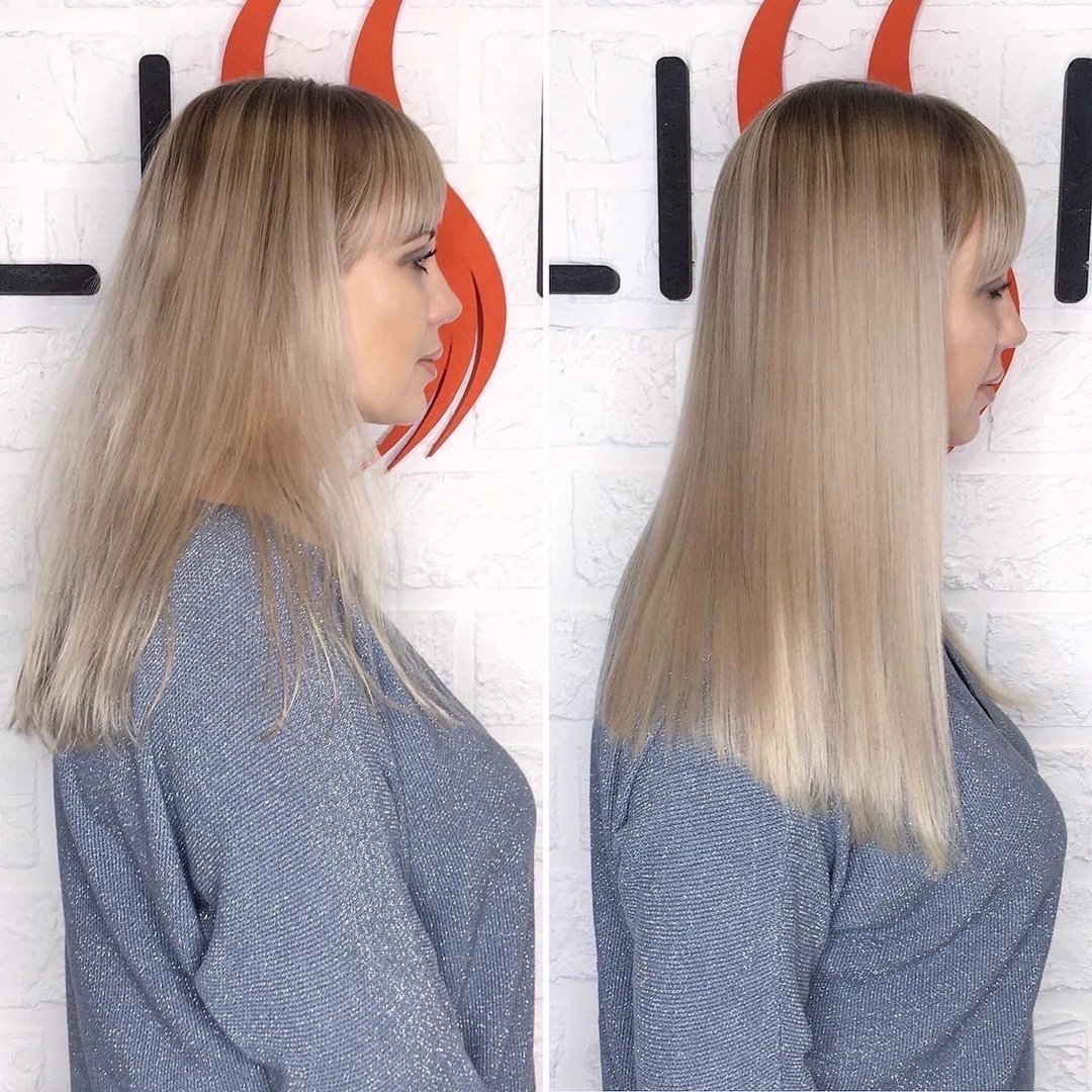 Ламинирование волос с челкой