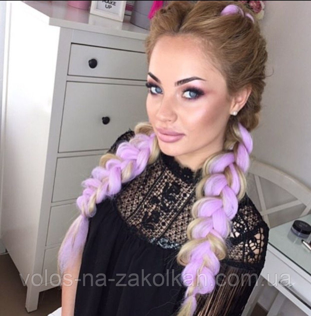 Французские косы с канекалоном 2 косы