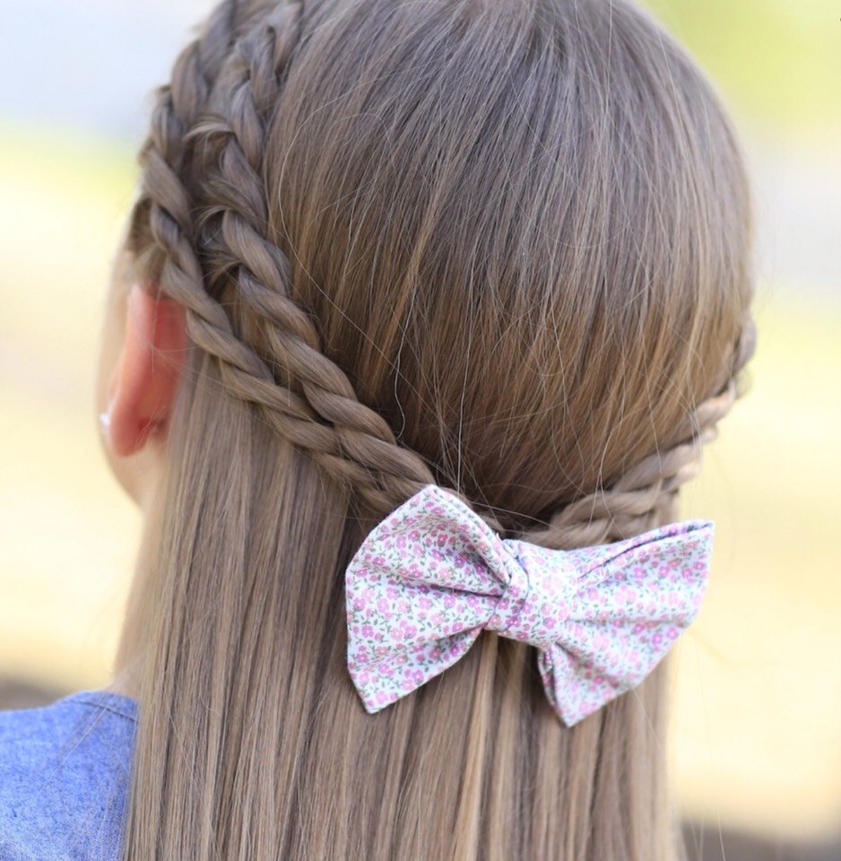 Хвостики с лентами для девочек