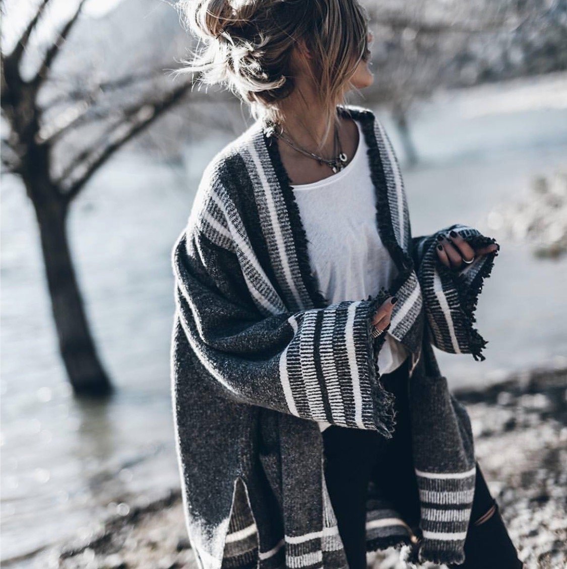 Вязаное платье в стиле бохо