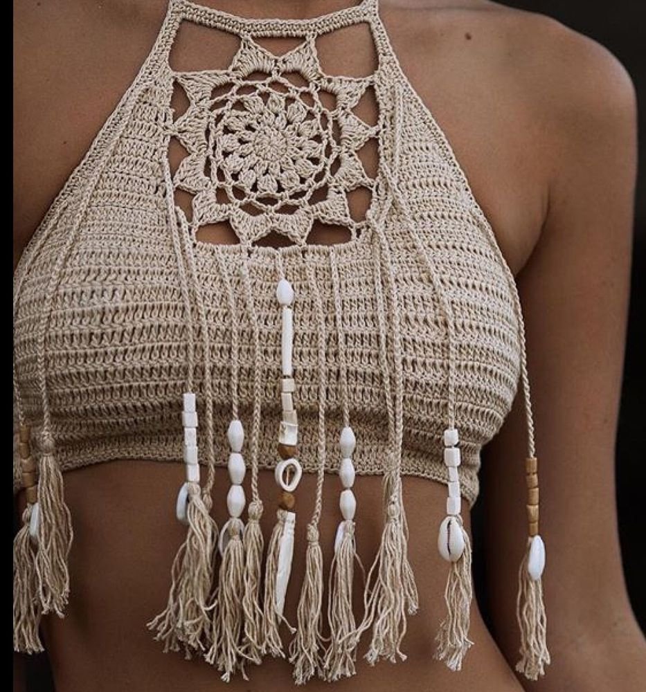 Джемпер в стиле бохо спицами