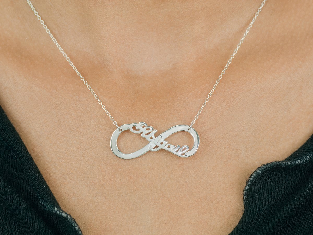 Мужской кулон бесконечность с надписью