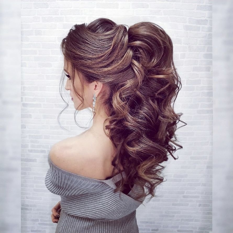 Свадебная прическа высокий хвост