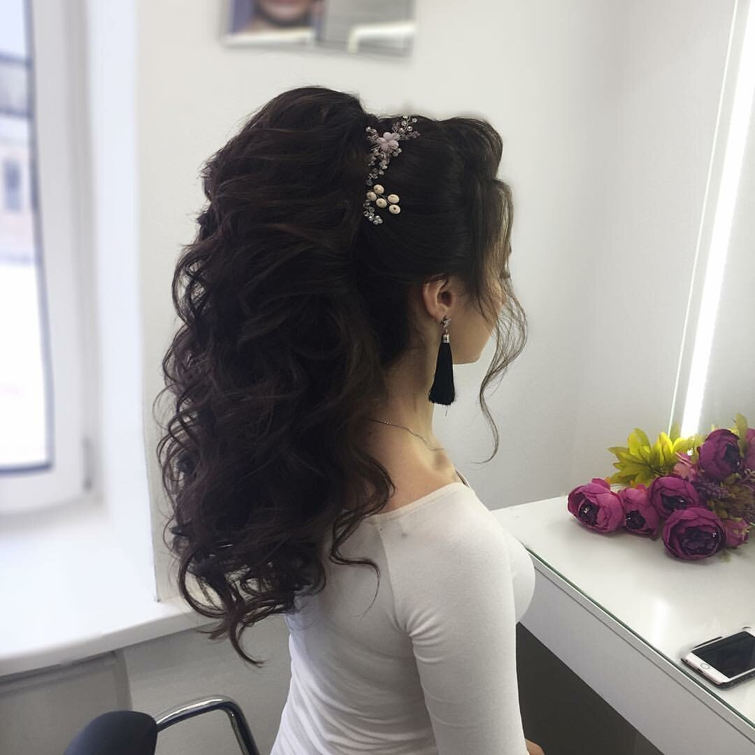 Высокий хвост прическа на свадьбу